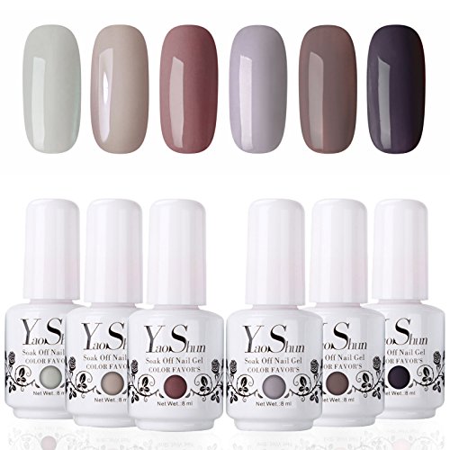Y&S Soak Off Gel Nail Polish Sets 6 Colours UV LED Gel Polish Nail Salon Kit #004, 8ml