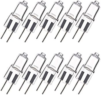 Nuloxx Pack of 10 Halogen G4 28 W/827 2700 K 350LM AC/DC 12 V 360 Degree Beam Angle, Energy Saving, Perfect for Replacing 38 W Bulbs. Dimmable.