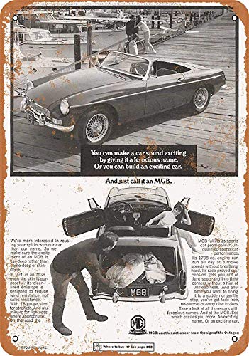 Kia Haop 1967 Austin Healy MG MGB Metal Fender Cartel De Chapa Placa Jardin Garaje Cafe Sala Estar La Cocina Art Poster Etiqueta Pared Decoración