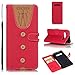 Produktbild Galaxy S10 Plus Hülle, Leder Tasche Handyhülle Flip Wallet Schutzhülle für Samsung Galaxy S10 Plus mit Ständer und Kartenfächer/Magnetverschluss #Q (Rot)