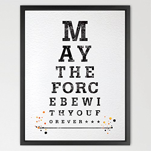 Dignovel Studios A4 Eye chart,Star wars watercolour illustration Art Print Typography print Movie quote poster Home Decor Birthday Gift Inspirational art N148-Unframed
