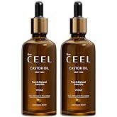 The Ceel Saf Hint Yağı 2x50 ml - Soğuk Sıkım Castor Oil, Sa&ccedil;, Kaş, Kirpik ve Cilt Bakımı İ&ccedil;in Nemlendirici ve Besleyici Doğal