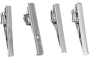 LanSenSu 4 Color Tie Clips Men's Tie Accessories Mens Tie Clip Classic Gift Set Necktie Ties Bar Pinch Clips Business Tie for Men