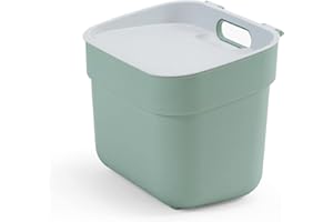 Curver Ready to Collect 100% Recycled 5L Kitchen Accessories Recycling Lift Top Bin Green with Light Grey Lid