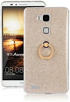 WKAE Huawei Ascend Mate 7 Case, shimmering powder Premium Ring Holder TPU Stand Back Case for Huawei Ascend Mate 7 ( Color : Gold , Size : Bling Style )