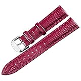 Ersatz 16mm Uhrarmband mit Edelstahl-Metall-Schließe Lederarmbänder für Männer Frauen