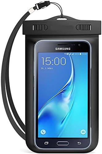 Semoss Universal Crystal Clear Transparent Waterproof Case for Samsung Galaxy J3 2016 Versione Durable Full Sealed Underwater Protection Cover Bag With Lanyard Strap,compatible with Screen 4.0 to 5.8 inch devices