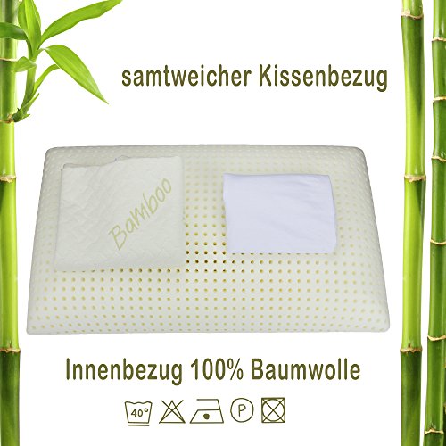 Salinasoft orthopädisches Kopfkissen.Temperatur- und Druckausgleichender Visco-Soft-Kern mit Klimabohrungen, Nackenstützkissen Größe 40x80cm Höhe 12 cm - 3