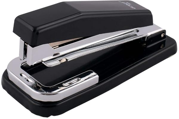 D.RECT | Agrafeuse Rotative 5414 | Agrafeuse Rotative 30 Feuilles | Leitz Petite Agrafeuse de Bureau | Noir |