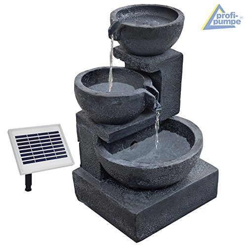 GARTENBRUNNEN BRUNNEN Solar BRUNNEN ZIERBRUNNEN VOGELBAD WASSERFALL GARTENLEUCHTE TEICHPUMPE – SPRINGBRUNNEN WASSERSPIEL für Garten, Gartenteich, Terrasse, Teich, Balkon, sehr DEKORATIV, VERBESSERTES MODELL MIT PUMPEN-INSTANT-START-FUNKTION SOLARTEICHDEKORATION, GARTENDEKO, LED-Solar-Set Wasserbrunnen „GRANITSCHALEN-KASKADE-2“ mit LiIon-Accu und LED-Beleuchtung GARTENLEUCHTE STEHLAMPE - 4