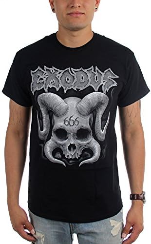 Exodus - Mens Horned Skull T-Shirt, XX-Large, Black