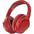 Mokata Bluetooth 5.3 Headphones Over Ear 68H Playtime 6 EQ Wireless Headset with Microphone HiFi Stereo Foldable Lightweight Deep Bass for Travel Home Office Cellphone Red