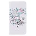 Produktbild Huawei Honor 6C Hülle, Chreey Bunt Gemalt Magnetverschluss Flip Case Wallet Handyhülle PU Lederhülle Bookcase Brieftasche Kreditkarte Etui Schutzhülle [Blumen Baum]