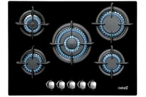 CATA L 7005 Ci Piano Cottura a Gas, Nero, 51 x 70 x 5,5 cm