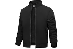 Lonya Blouson Bombers Homme D'Hiver Veste Polaire Imperméable mi Saison Thermique Coupe Vent Aviateur Militaire Doublure Vestes de Baseball Manteaux Chaude avec Poches Zippées
