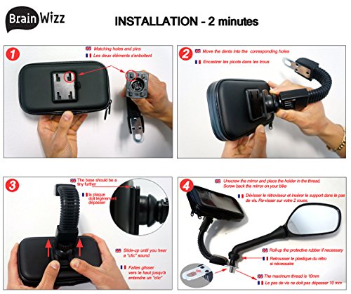 Soporte BrainWizz Motocicleta moto ciclomotor brazo articulado con el caso del iPhone 6 6S a prueba de agua y smartphones tama o equivalente 135mm x 65mm reviews Soporte BrainWizz Motocicleta moto ciclomotor brazo articulado con el caso del iPhone 6 6S a prueba de agua y smartphones tama o equivalente 135mm x 65mm