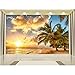 Produktbild Lvabc Benutzerdefinierte 3D Fototapete Mural Wohnzimmer Sofa Tv Hintergrund Fenster Kokospalme Landschaft Malerei Bild Tapete Für Die Wand 3D-250X175Cm