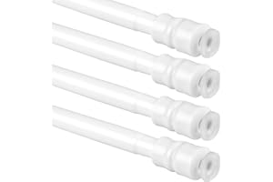 Bestlivings 4er Pack Klemmstange (Weiß) Schraubtechnik ausziehbar 40-60 cm, Gardinenstange zum Klemmen, für leichte Gardinen, kein Bohren - Kleben