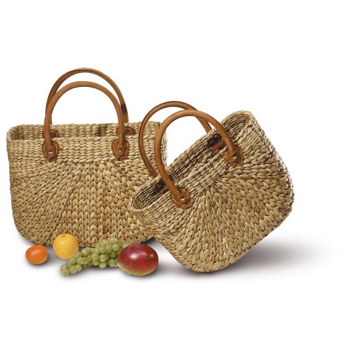Adam Schmidt Korbwaren Taschen, Korbtasche, Henkeltasche, 1 Stk., aus Wasserhyazinthe, Maße: 430 x 180 x 300 mm, natur