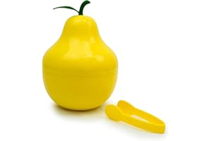 CÉCOA • Seau à Glaçons Poire • 750ml • Double Paroi Hermétique • Avec Couvercle + Pince • Seau à Glace Design Fruit • Apéritif, Cocktails, Mojitos, Fêtes, Soirées • Compact, Original, Isotherme