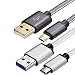 Produktbild Micro USB Kabel und Typ C 3.0 Kabel J2CC USB C Kabel auf USB 3.0 A Ladekabel und 2.4A Android Schnellladekabel für Android Smartphones wie Samsung,Huawei und Neue MacBook-1m/3.3ft [2-Pack]