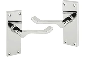 HANDLESTORE Victorian Scroll Latch Door Handles - Polished Chrome (1 Pack)