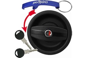 Door Lock Lock Door Bolt Caravan Motorhome Caravan Boat Black Outer Part Left Turn in Set with pro-Styling Keyring