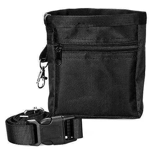 Zacro-Black-Dog-Treat-Training-Pouch-Carrying-Dog-Food-Adjustable-Waist-Bag-for-Pet-Trainers-and-One-Set-of-Free-Training-Clicke