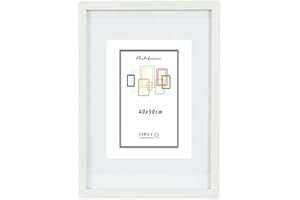 CHELY INTERMARKET Marco con paspartu 40x50cm (Int 30x40cm) Blanco MOD 351 cuadro ideal para fotos