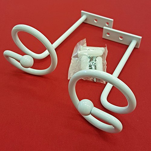 Easy-Shadow - 4 Stück Hochwertige Drapierhaken weiß für Gardinen / Gardinenschals / Querbehänge / Vorhänge - Haken aus Metall zur Dekoration von Schals / Stores inkl. Montagematerial - weiß