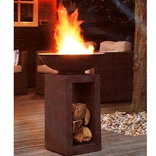 Druline Feuerschale, Durchmesser 39,5 cm, schwarz, 39.5 x 39.5 x 68.5 cm, FS01