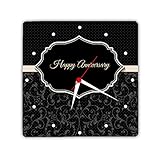 Designer Panda, Happy Anniversary Light Weight Printed Wall Clock for House Decor 8 inches