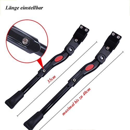 Fahrrad Ständer Seitenständer Fahrradständer Hinterbauständer Universal Aluminiun Gummi Schwarz Weiß - 4