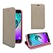 Produktbild Samsung Galaxy J3 2016 Gold Fall mit Glitzer Design PU Leder Book Case Flip Tasche Cover von Gadget Boxx