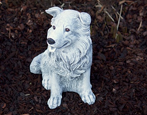 Steinfigur Hund Collie, Frost- und wetterfest bis -30°C, massiver Steinguss - 8