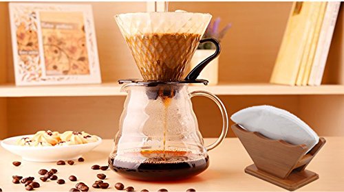 Saebye Kaffeefilterhalter, erneuerbare Bambus fächerförmige Kaffeefilterspender Kaffeefilter Halter Halterung für Filtertüten - 7