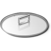 Smeg, CKFL2801, sertleştirilmiş camdan d&uuml;z kapak, &ccedil;ap 28 cm, paslanmaz &ccedil;elik sap, buhar &ccedil;ıkışı, tencere &uuml;r&uuml;nleri ile uyumlu, 