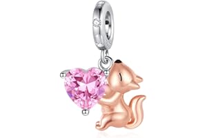 Annmors Charm Cute Animals Anhänger S925 Sterling Silber Bracelet Bead with Cubic Zirconioa für Europäische Armbänder Halskette,Mother's Day Schmuck Geschenk Christmas für Damen Herren