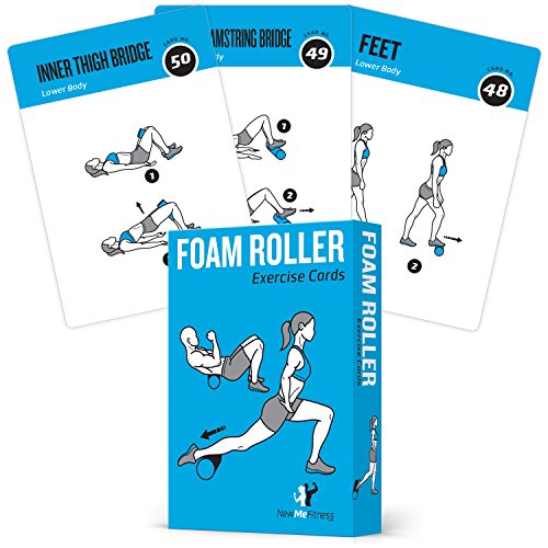 Lot de 62 Cartes d'exercice en Mousse pour Exercices de récupération et d'étirement à Domicile - Cartes de Fitness illustrées - 50 Exercices pour Homme et Femme - Grande Taille, Durable, imperméable