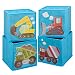 Produktbild Ava & Kings Faltbar Würfel Vorratsbehälter Behälter Ablagefach Schubladen - Kinder' Hellblau Stoff Konstruktion Thema Organizer für Jungen Mädchen - 4er Set