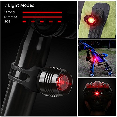 LED Fahrradlicht Set, LED Scheinwerfer, 1200 LM, XM L2, Sport, Fahrradlampe LED mit Akku, LED Fahrradbeleuchtung USB Aufladbar inkl, LED Frontlichter, Rücklicht mit Knopfzelle, Halterung, Kopfbügel zur LED Stirnlampe - 7