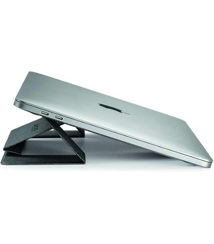 2 Supporti Per Laptop Pieghevoli Autoadesivi - In Metallo Con Cuscinetti Antiscivolo - Per Scrivania, Ufficio E Viaggio
