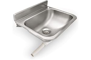 Kadida Handwaschbecken | Edelstahl CNS | Waschbecken | Becken zur Wandmontage | Spültechnik