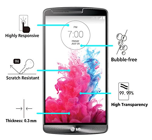  2 Pack  LG G3 Protector de Pantalla  iVoler  0 3mm Dureza 9H  Protector de Pantalla de Vidrio Templado Cristal Protector para LG G3 -Dureza de Grado 9H  Espesor 0 30 mm  2 5D Round Edge- Ultra-trasparente   Anti-golpe   Ajuste Perfecto   No hay Burbujas - Garant  a Incondicional de 18 Meses