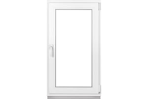 Framex Källarfönster 40 x 80 cm, vrid- och vippfönster DIN höger, insida/utsida vit, dubbelglas 32 mm, PVC för källare, garag