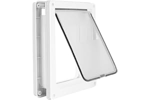 LESSMON Small Doggie Door with Magnetic Locking Panel for Home Security - Durable & Weatherproof 13.5x11.1” for Small to Medium Dogs, Cats, Pets. Easy to Install