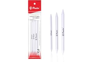 Pasler Artist Blending Paper Stumps and Tortillion Art Blenders - Pencil, Charcoal, Graphite, Colored Pencils, Pack of 3 - (125mm, 135mm, 150mm)