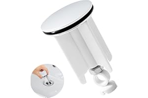 kurkip Universal Waschbeckenstöpsel 40mm Chrom Abflussstopfen – aus Messing, Einstellbare Gummi Stöpsel Waschbecken, Geeignet für Alle Handelsüblichen Waschbecken und Bidets, Rostfrei & Dicht