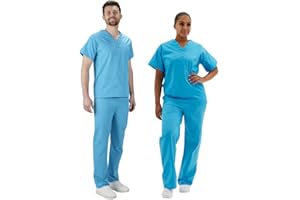 Interweave Healthcare Performance Scrub Set Medical Uniform Unisex Polycotton Reversible Scrubs Top & Trousers With Pockets In 8 Colours