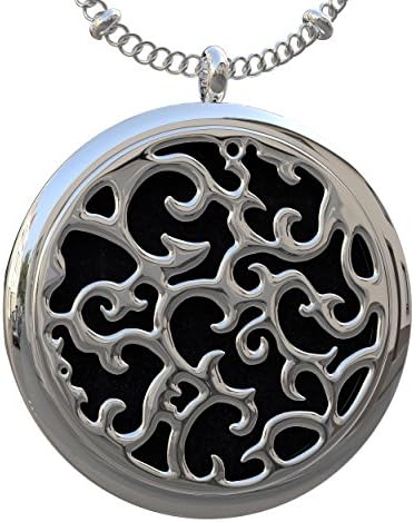 Eco Ultrasonic Diffuser Necklace &amp; Pendant Essential Oil, Surgery Grade, Hypoallergenic Stainless Steel, no Tarnishing. (24")